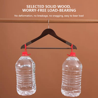 Premium Flocked Wooden Hangers - Non-Slip for Boutique & Home Closet Storage