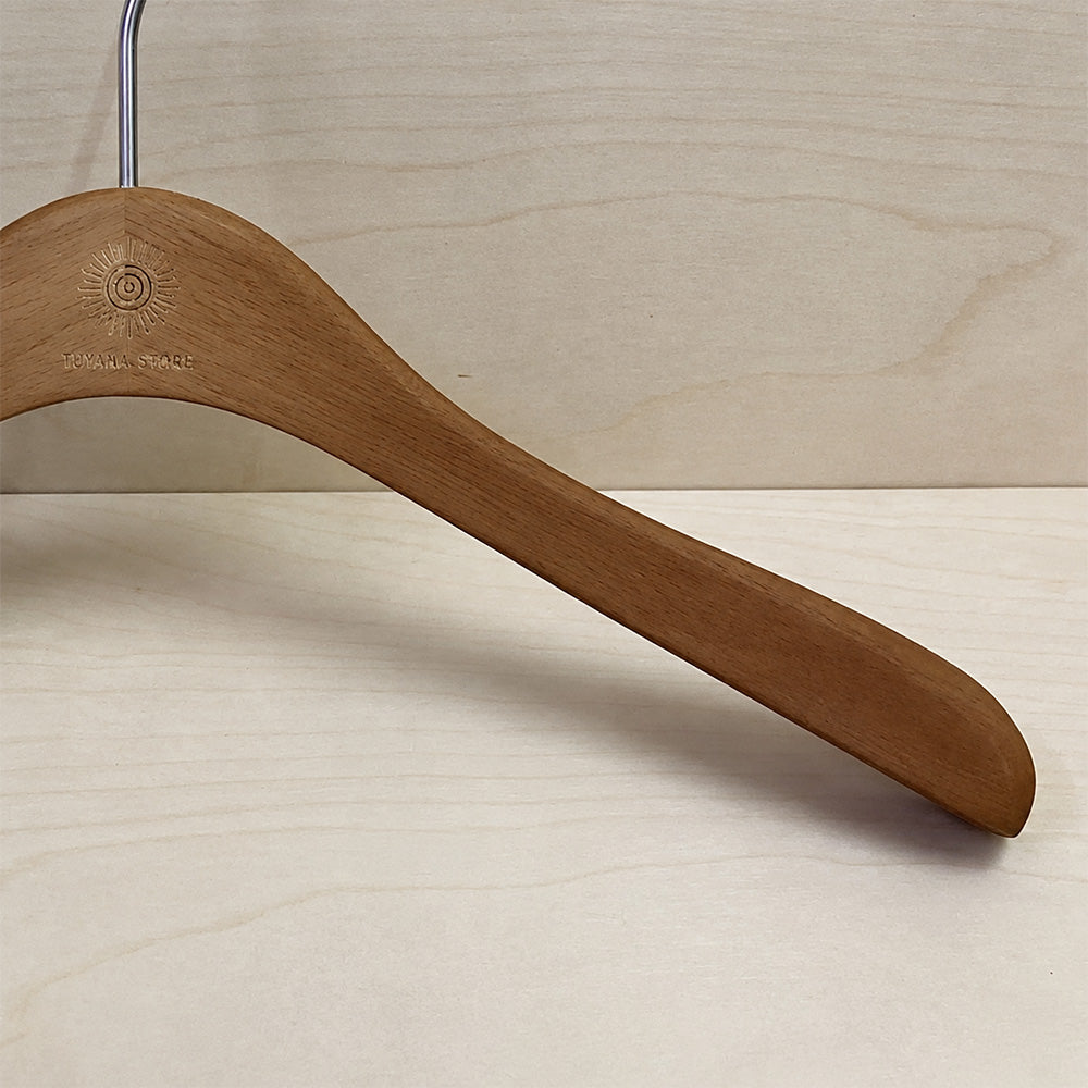 Women’s Walnut Color Solid Wood Hangers & Pants Hangers | Custom Logo Wholesale