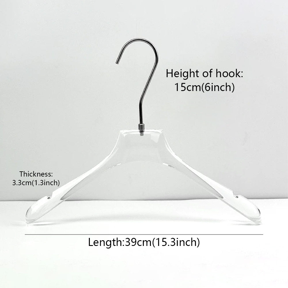 Transparent Acrylic Clothes & Pants Hangers for Boutiques – 50 Pack