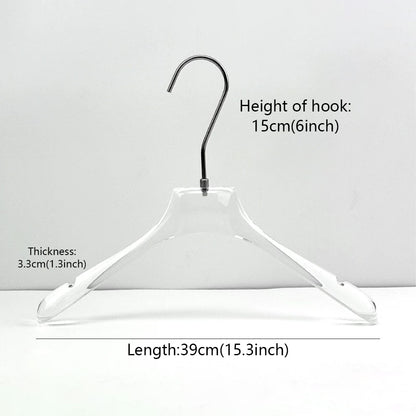 Transparent Acrylic Clothes & Pants Hangers for Boutiques – 50 Pack