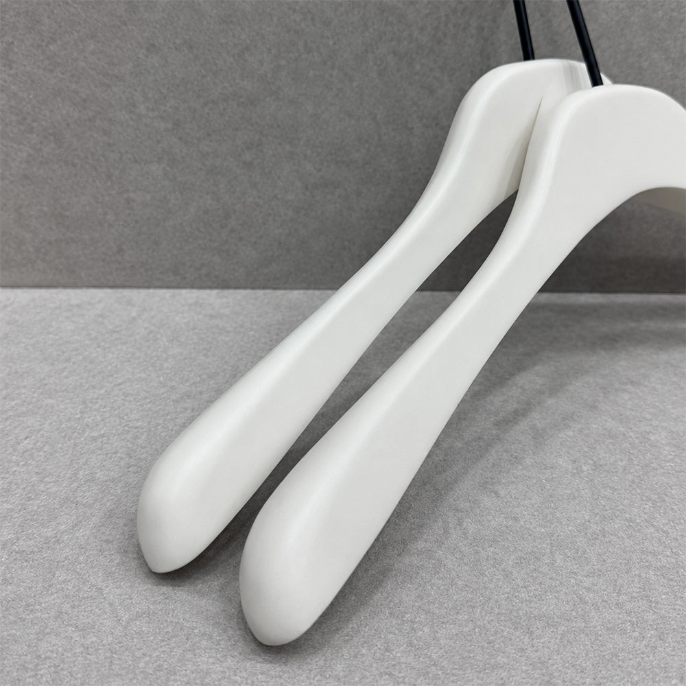 Cream White Wooden Hangers for Women & Adjustable Pants Hangers