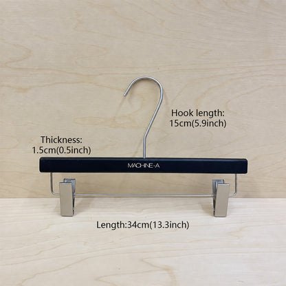 Custom Matte Black Wooden Hangers with Logo | Solid Wood Wholesale