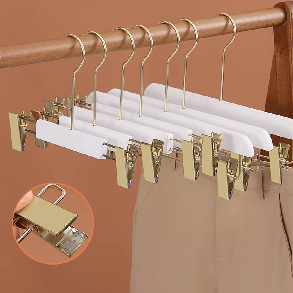 Premium Velvet Wooden Hangers for Women - Non-Slip White Hanger Set Custom Logo