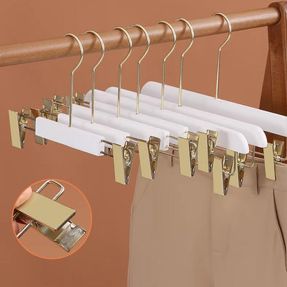 Premium Velvet Wooden Hangers for Women - Non-Slip White Hanger Set Custom Logo
