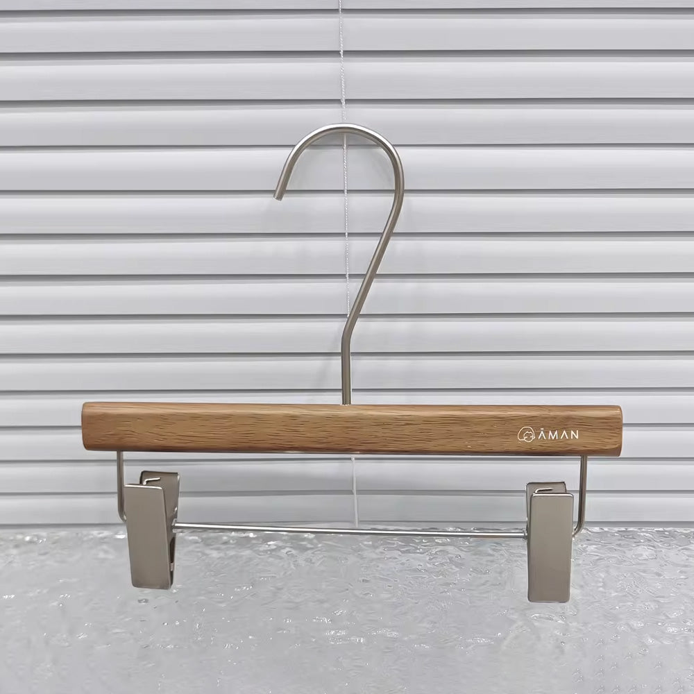 Walnut Oak Children's Hangers Set - Boutique Quality with Logo Customization