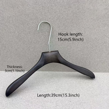 Custom Logo Rubber Wood Hangers with Pants Clips for Boutiques