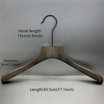 Custom Black Rubber Wood Hangers with Clips for Suits & Pants