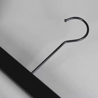 Black Wood Hangers | Non-Slip Solid Wooden Coat & Pants Garment Hanger Set
