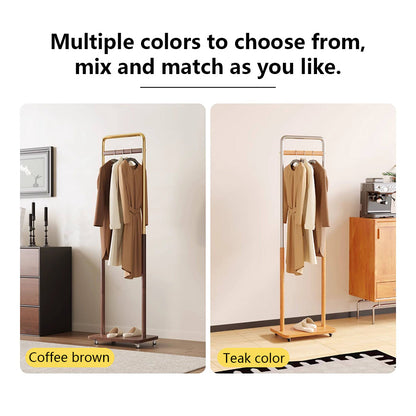 Freestanding Rolling Clothing Rack with Shelf for Bedroom, Entryway & Closet