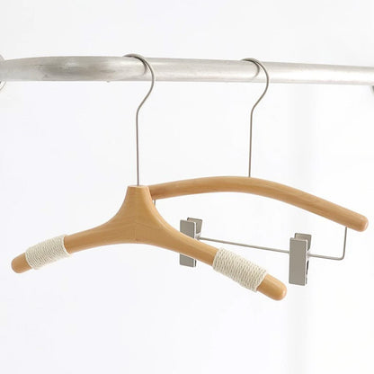 Kids Wooden Clothes Hangers and Adjustable Clip Pants Hanger