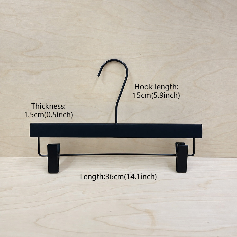 Custom Matte Black Wooden Hangers with Logo | Solid Wood Wholesale