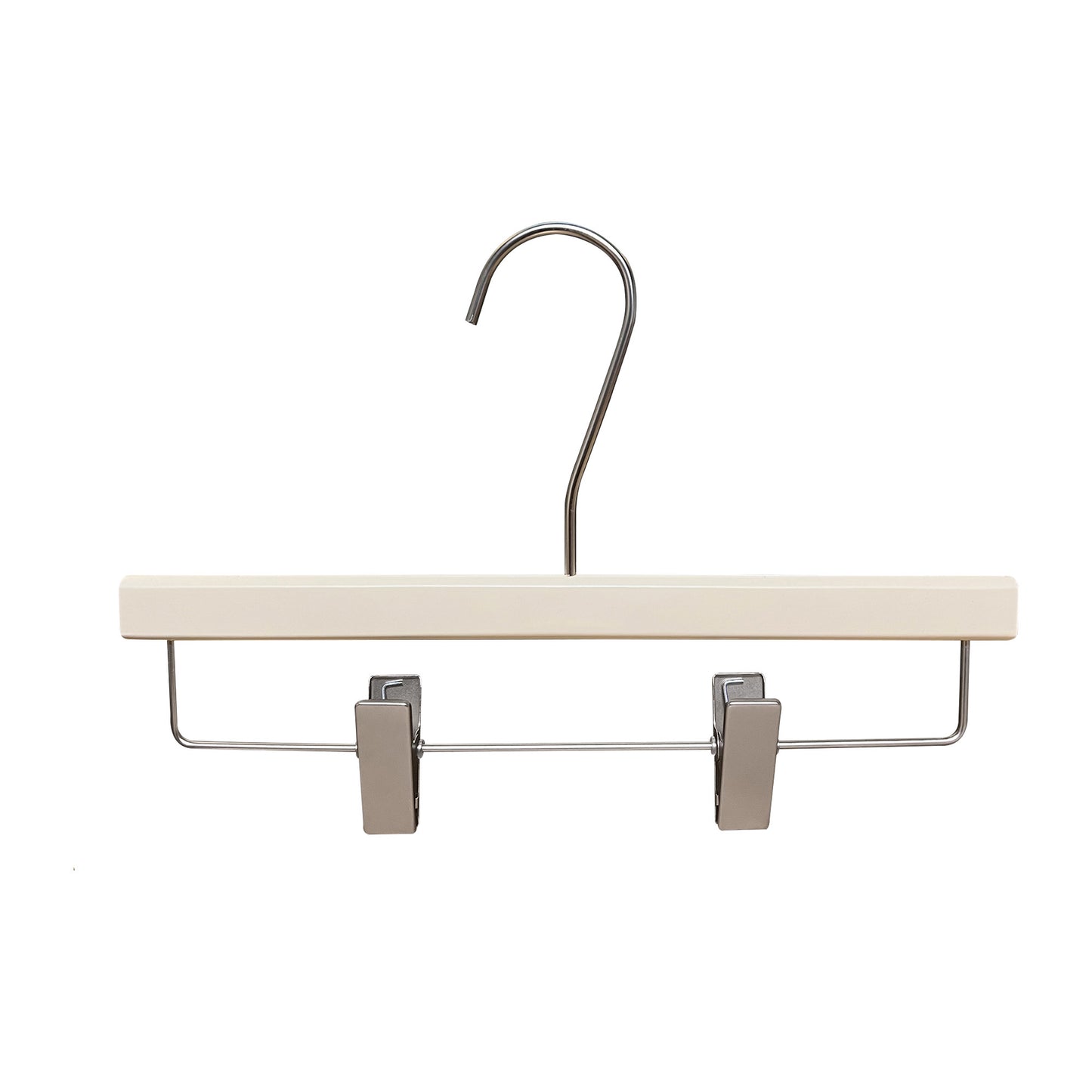 Solid Wood Clothes Hangers with Clips – White Wood Hangers for Suit, Coat & Dress