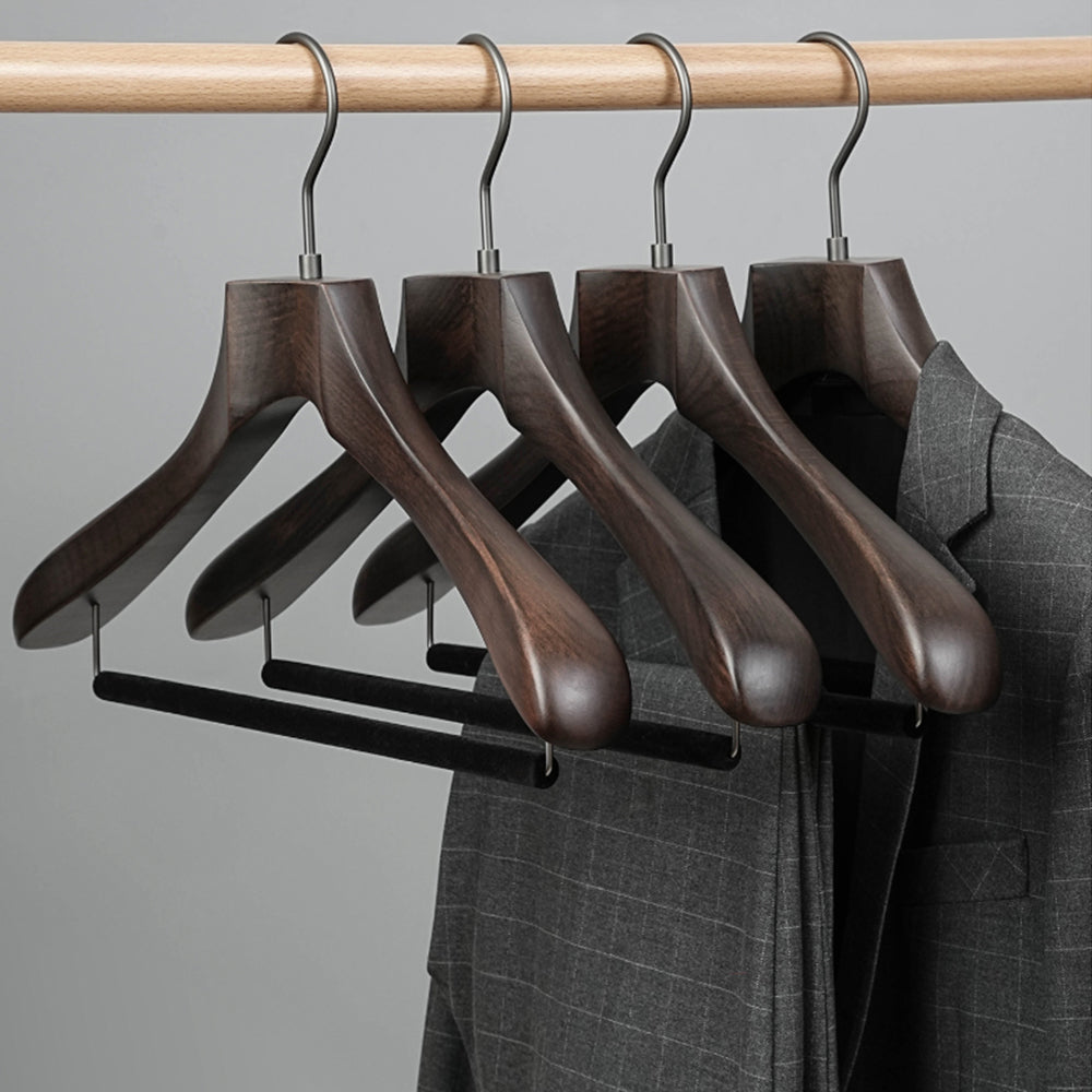 Brown Premium Wide Shoulder Suit Hanger Luxury Men's Coat Display | thegarmenthanger
