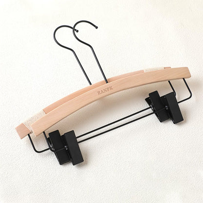 Wood Hanger Pants Clips for Women | Long Hook | No-Mark | Gold Silver Black