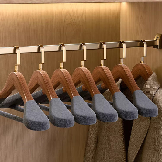 Luxury Wood Hangers for Boutique & Hotel - Non-Slip Velvet Flocked Suit Hangers
