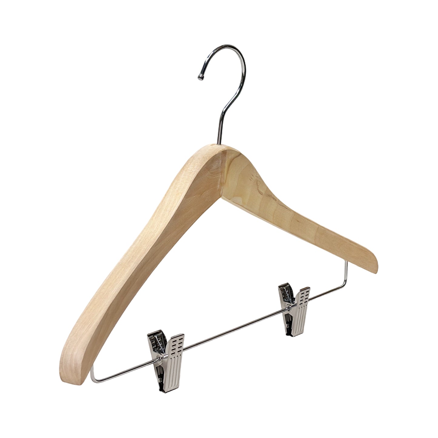 Camphor Wood Suit Hanger with Adjustable Pants Clips – Heavy Duty Coat Hanger
