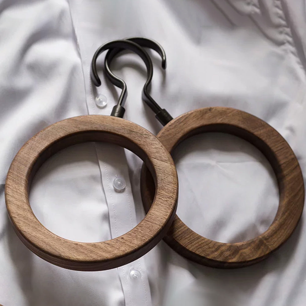 Solid Black Walnut Wooden Hangers for Suits, Pants, Scarves & Handbags