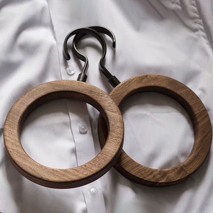 Solid Black Walnut Wooden Hangers for Suits, Pants, Scarves & Handbags