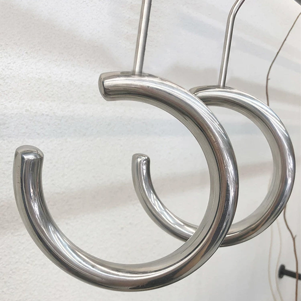 Stainless Steel C-Ring Scarf & Belt Hanger for Closet and Retail Display