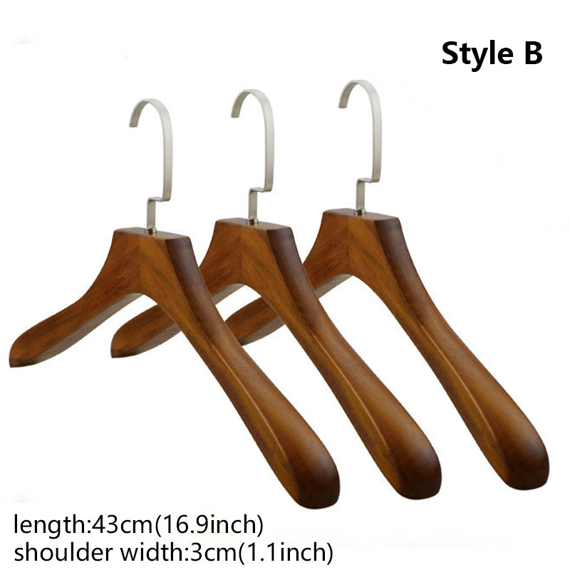 Wooden Hangers for Clothing Stores - Wide Shoulders, Non-Slip, Custom Logo, Adult Clothing