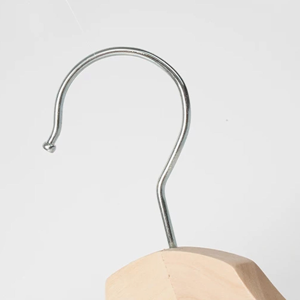Wide Shoulder Wooden Suit Hanger with Trouser Bar & 360° Swivel Hook