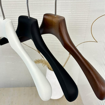 Solid Oak Wooden Hangers for Women with Adjustable Clips & 360° Swivel Hook