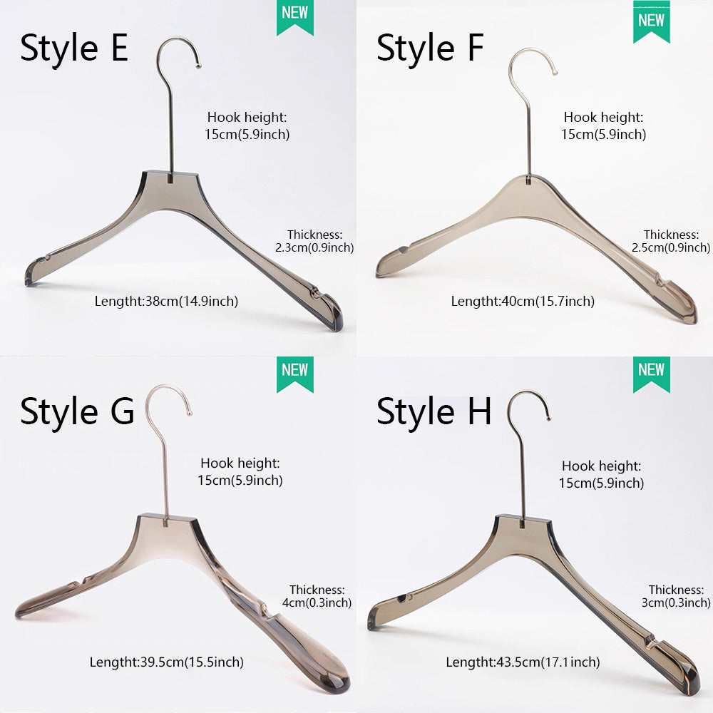 Grey Acrylic Hangers for Suits & Jackets - Premium Unisex Clothes Hangers (50 Pack)