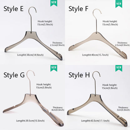 Grey Acrylic Hangers for Suits & Jackets - Premium Unisex Clothes Hangers (50 Pack)