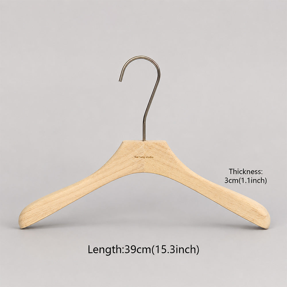 Natural Oak Wooden Suit & Pants Hangers with Clips | Custom Logo