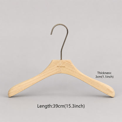 Natural Oak Wooden Suit & Pants Hangers with Clips | Custom Logo