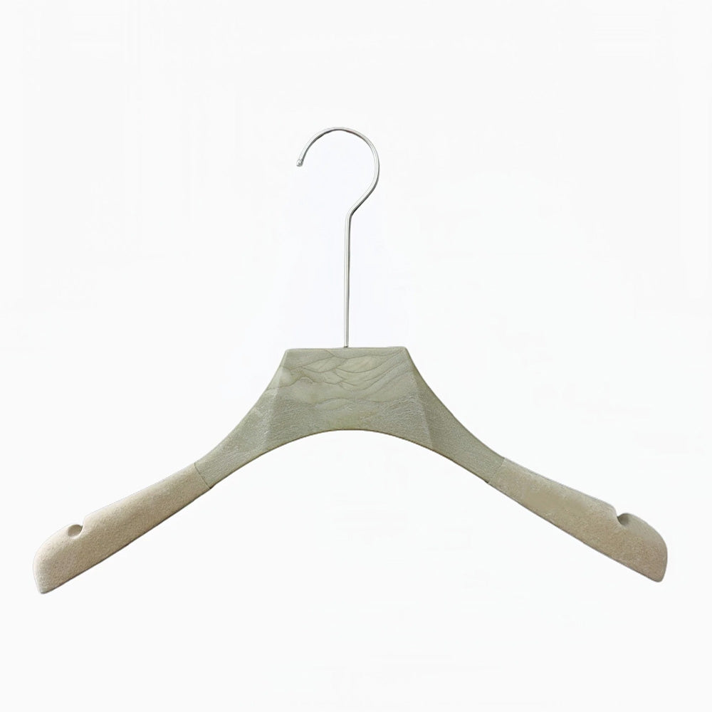 Custom Non-Slip Flocked Resin Hangers with Clips for Boutique Display