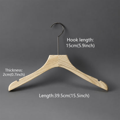 Custom Ash Wood Women’s Clothes & Pants Hangers with Clips Wholesale
