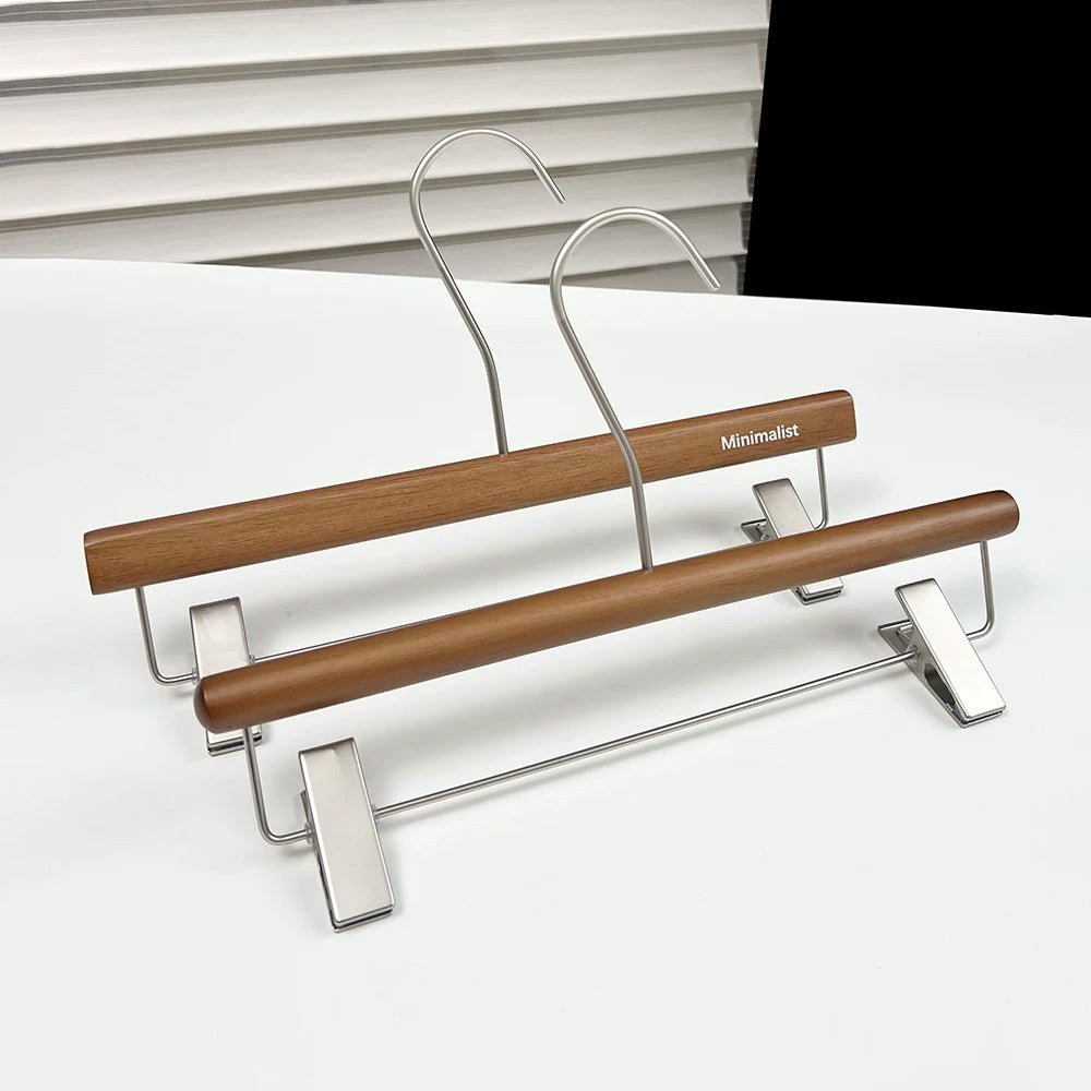 Wholesale Walnut Lacquered Wooden Hangers for Coats, Shirts, Suits & Trousers | OEM Custom