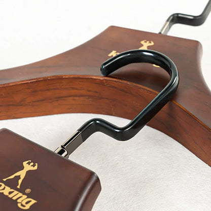 Wide Shoulder Plastic Hangers, Wood-Grain Finish, 360° Swivel Hooks, 50 Pack