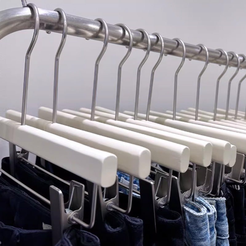 Luxury White Wood Hangers Set - Hotel Grade Clothing Hangers for Dresses Coats | thegarmenthanger