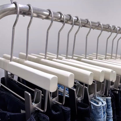 Luxury White Wood Hangers Set - Hotel Grade Clothing Hangers for Dresses Coats | thegarmenthanger