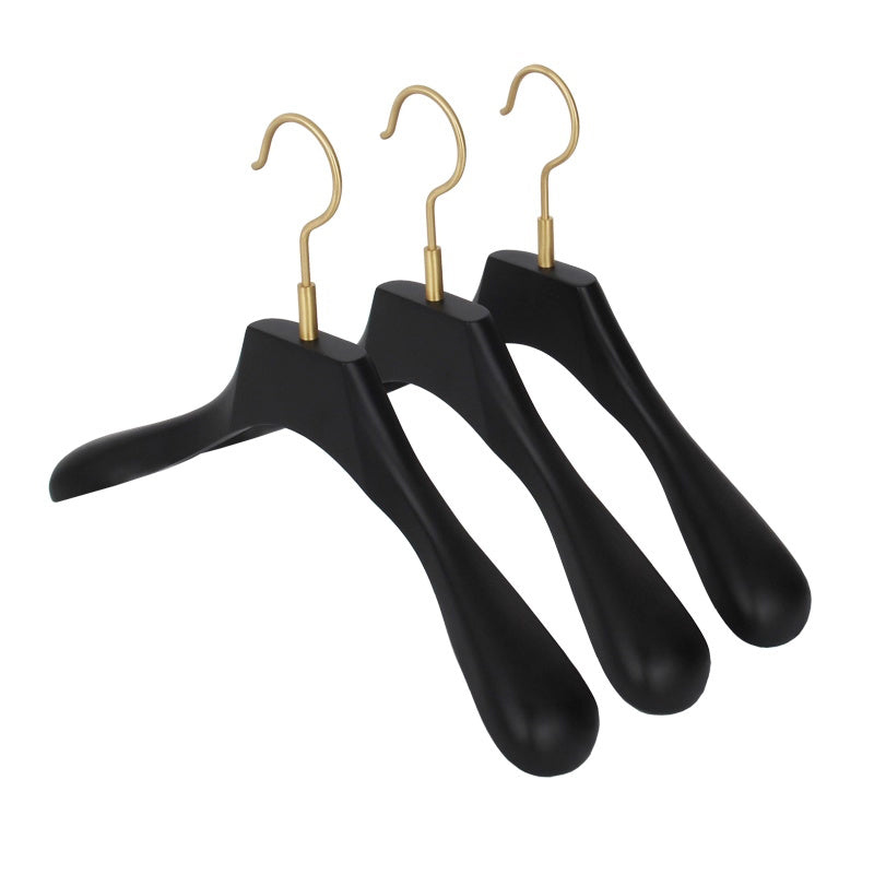 Black Beech Wood Solid Wood Hangers for Hotel, Closet & Boutique Displays for Adults