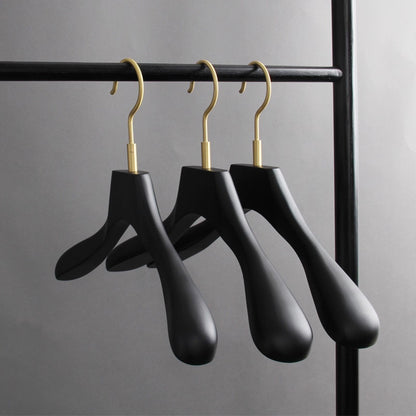 Black Beech Wood Solid Wood Hangers for Hotel, Closet & Boutique Displays for Adults
