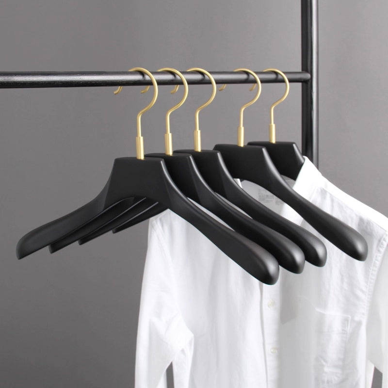 Black Beech Wood Solid Wood Hangers for Hotel, Closet & Boutique Displays for Adults