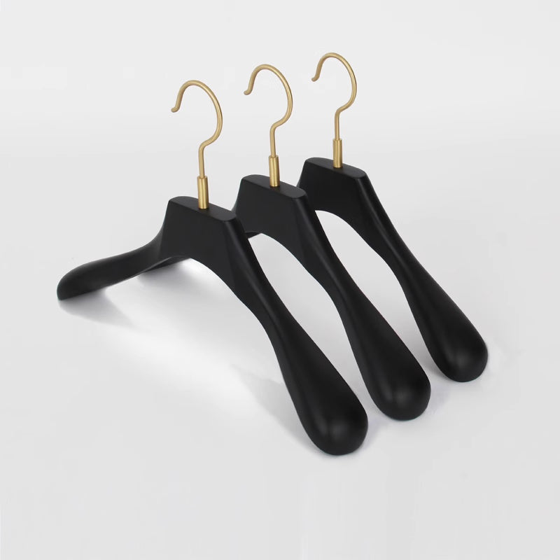 Black Beech Wood Solid Wood Hangers for Hotel, Closet & Boutique Displays for Adults