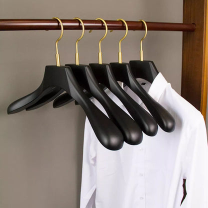 Black Beech Wood Solid Wood Hangers for Hotel, Closet & Boutique Displays for Adults