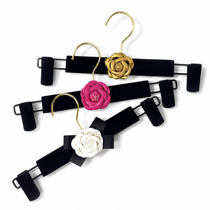 Camellia Velvet Non-Slip Hangers & Adjustable Pant Hangers for Boutique Clothing Display