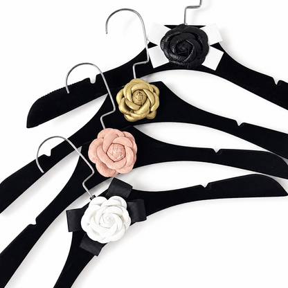 Camellia Velvet Non-Slip Hangers & Adjustable Pant Hangers for Boutique Clothing Display