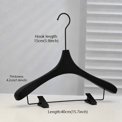 Beech Wood Clothes Hangers with Pants Clips and Custom Logo for Retail