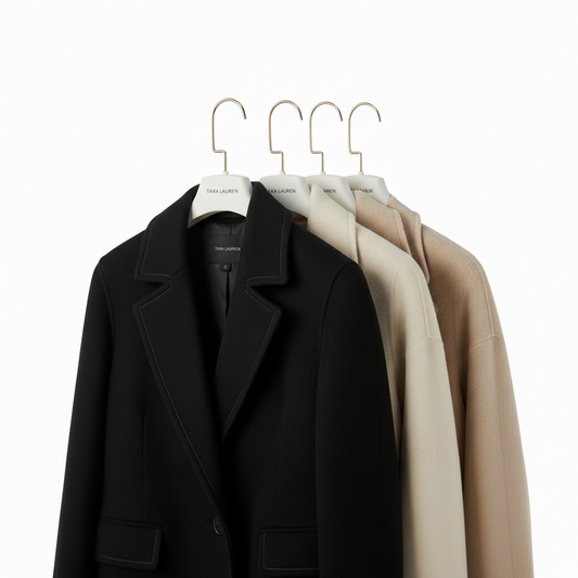 High-End White Velvet Non-Slip Wide Shoulder Hangers for Boutique Women’s Clothing Display