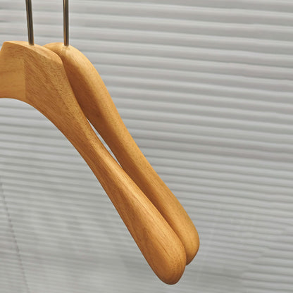 Natural Oak Hangers for Retail Stores - Wooden Coat Hangers with Clips