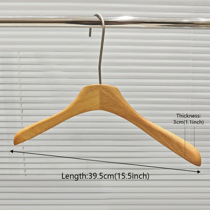 Natural Oak Hangers for Retail Stores - Wooden Coat Hangers with Clips