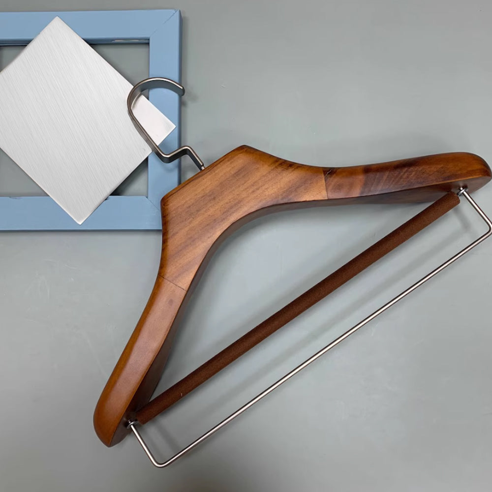 Premium Lotus Wood Hangers - Wide Shoulders, Non-Slip, Custom Logo, Men & Women’s Suits