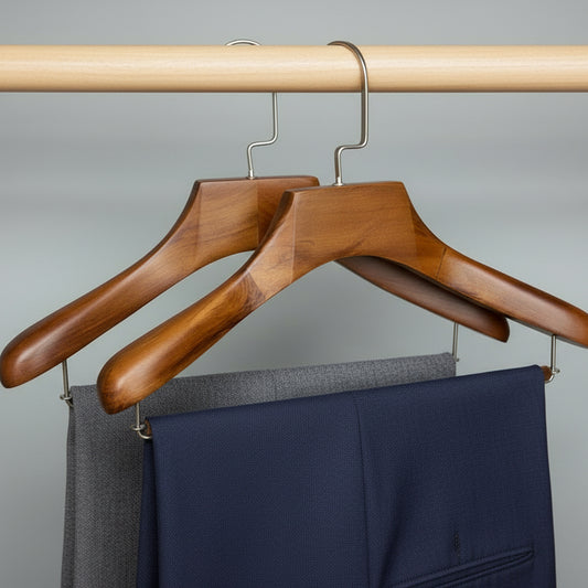 Premium Lotus Wood Hangers - Wide Shoulders, Non-Slip, Custom Logo, Men & Women’s Suits