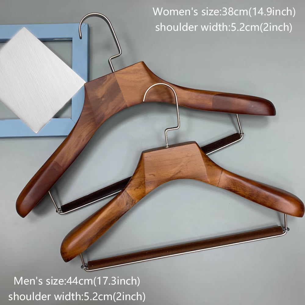 Premium Lotus Wood Hangers - Wide Shoulders, Non-Slip, Custom Logo, Men & Women’s Suits